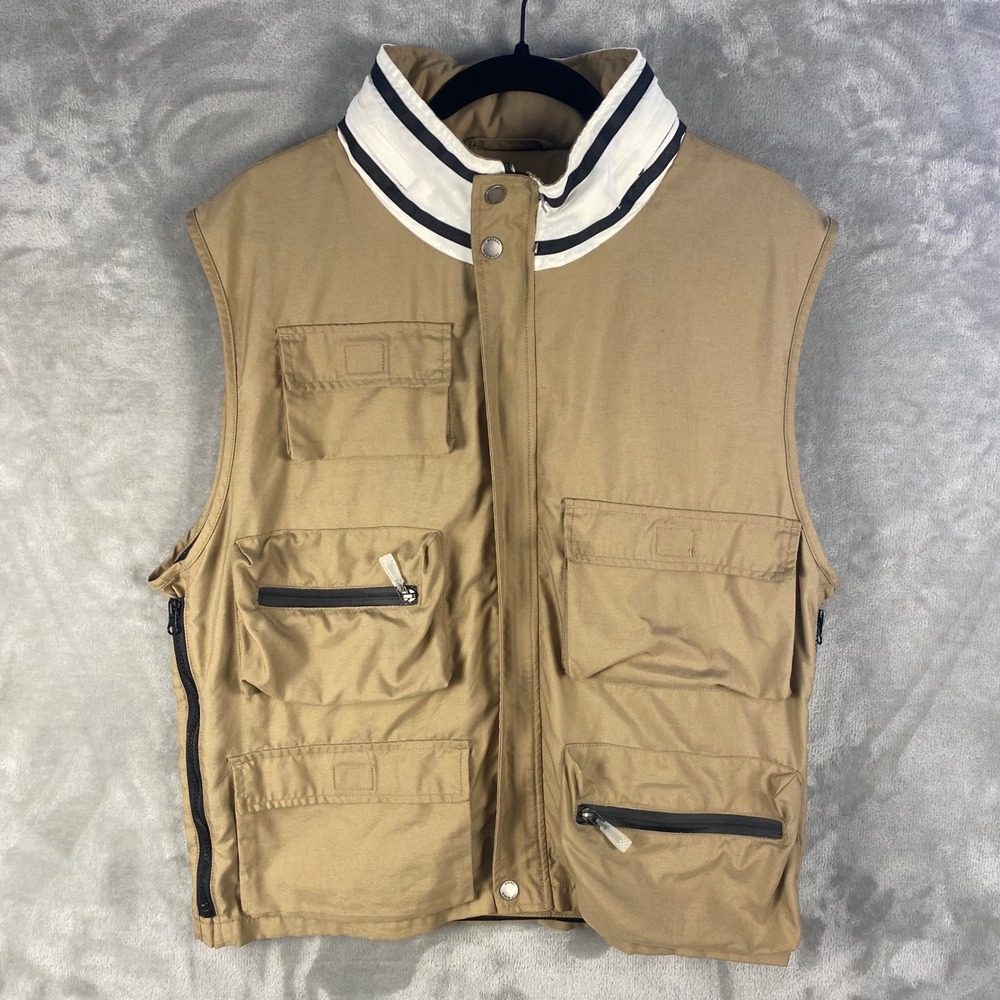Sperry Top-Sider Mens L‎ Tan Khaki Utility Fishing Travel Vest
